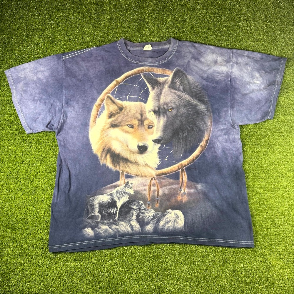 Delta Pro Weight Wolf Dreamcatcher Tie Dye T-Shirt Purple XL Nature Graphic Tee